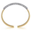 Gabriel & Co.14K White & Yellow Gold Bujukan Diamond Multi Row Split Bangle Bracelet