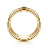 Gabriel & Co.14K White & Yellow Gold Diamond and Half Cube Easy Stackable Ring