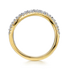 Gabriel & Co.14K White & Yellow Gold Diamond Curved Easy Stackable Ring