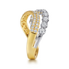 Gabriel & Co.14K White & Yellow Gold Diamond Curved Easy Stackable Ring
