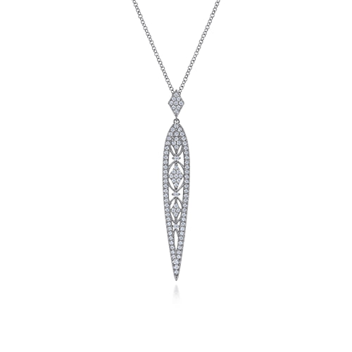 Gabriel & Co.14K White Gold Diamond Pendant Necklace