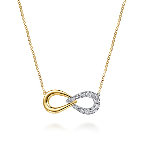 Gabriel & Co.14K White & Yellow Gold Diamond Infinity Necklace