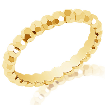 14K Yellow Gold Faceted Stackable Ring