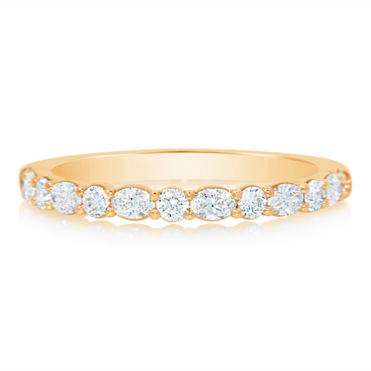 14K Yellow Gold Half Anniversary Diamond Band