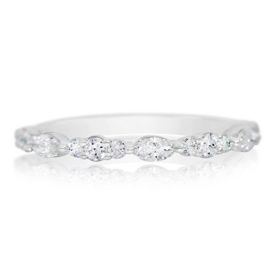 14K White Gold Half Anniversary Diamond Band