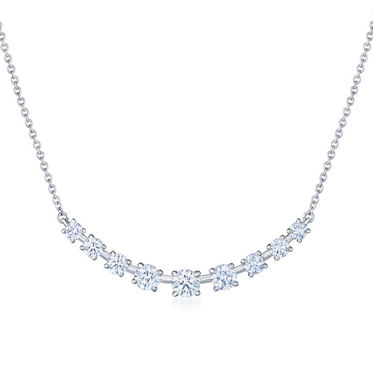 KWIAT 18K White Gold Diamond Starry Night 9 Stone Demi-Riviera Necklace