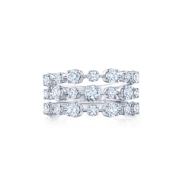 KWIAT 18K White Gold Diamond Starry Night Three Row Ring