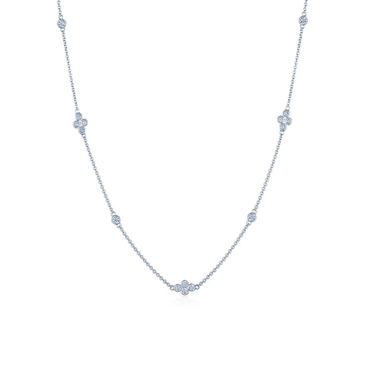 KWIAT 18K White Gold Diamond Strings Quads Necklace