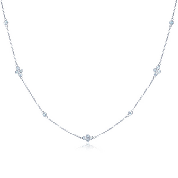 KWIAT 18K White Gold Diamond Strings Quads Necklace