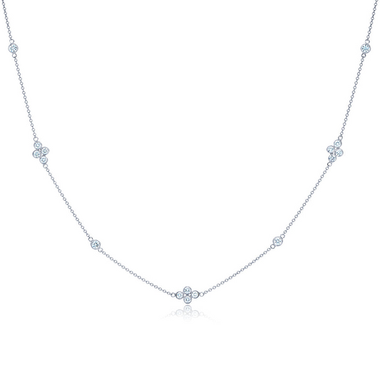 KWIAT 18K White Gold Diamond Strings Quads Necklace