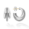 Lagos Sterling Silver Three Hoop Huggie Earrings