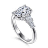 Gabriel & Co. 14K Pear Shape Diamond Semi-Mount Engagement Ring with 1.50 ct. Cushion Natural Diamond