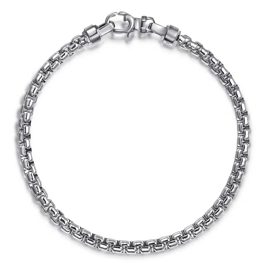 Gabriel & Co. Sterling Silver Men's Solid Round Box Chain Bracelet