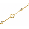 Allison Kaufman 14K Yellow Gold Clover Station and Bezel-Set Diamond Bracelet