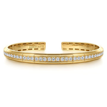Gabriel & Co 14K Yellow Gold Diamond Cuff Bangle
