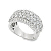 18K White Gold Ladies 5-Row 3-Carat Diamond Ring