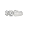 18K White Gold Alternating Circle and Square Pattern Diamond Ring