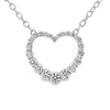 18K White Gold 3/4 Carat Diamond Heart Pendant with Chain