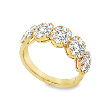 18K Yellow Gold Lady's Diamond Oval-Patterned Ring