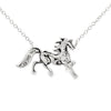 18K White Gold Diamond Horse Pendant with Chain