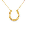 18K Yellow Gold Diamond Horseshoe Pendant and Chain