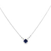 18K White Gold Sapphire and Diamond Clover and Diamond Station Necklace