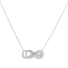 18K White Gold Double Infinity Diamond Pendant and Chain