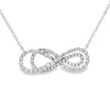 18K White Gold Double Infinity Diamond Pendant and Chain