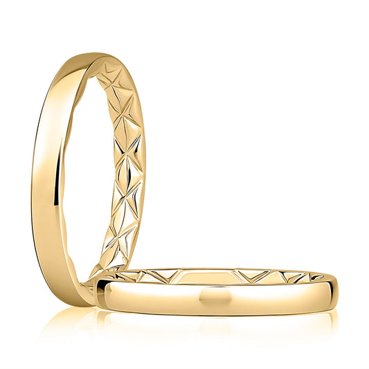 14K Yellow Gold Classic 2.5mm Band with Quilted Interior
