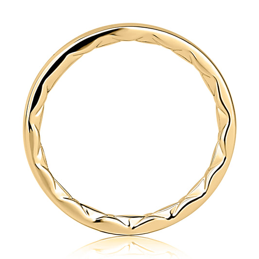 14K Yellow Gold Classic 2mm Band with Quilted Interior Size 6