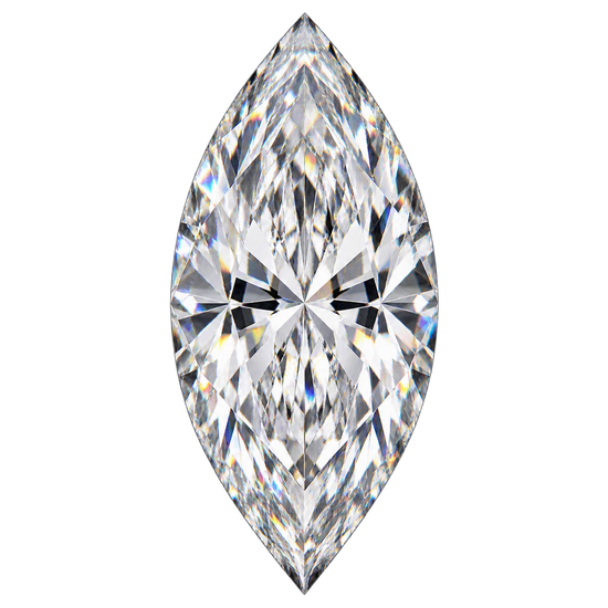 14K White Gold Diamond Engagement Ring Setting with 2.51 ct. Marquise Natural Diamond