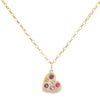 Lauren K 18K Yellow Gold Pink Sapphire & Diamond Confetti Heart Pendant