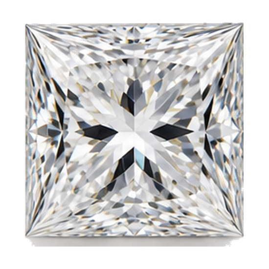 14K White Gold Diamond Engagement Ring Setting with 0.71 ct. Princess Lab-grown Diamond