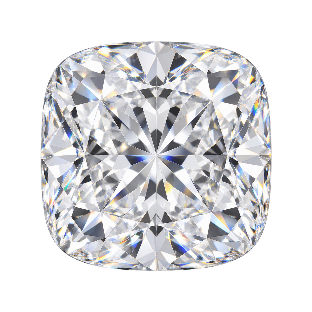 14K White Gold Diamond Engagement Ring Setting with 0.50 ct. Cushion Natural Diamond