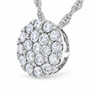 Allison Kaufman 14K White Gold 1 Carat Diamond Circle Pendant with Chain
