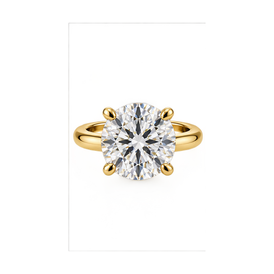 14K Two-Tone Hidden Halo Engagement Ring Setting with 0.60 ct. Round Natural Diamond