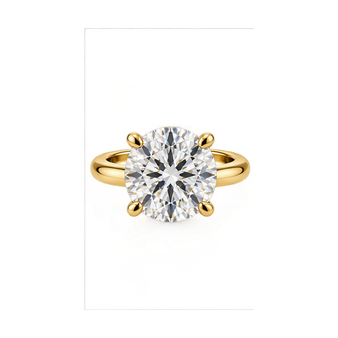 14K Two-Tone Hidden Halo Engagement Ring Setting with 0.60 ct. Round Natural Diamond