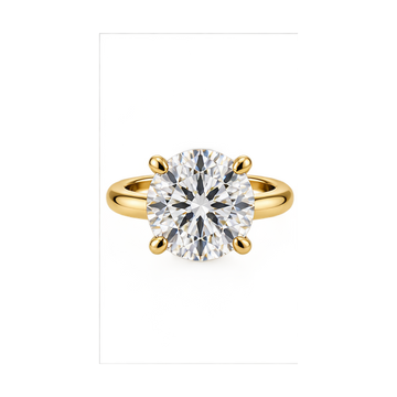 14K Two-Tone Hidden Halo Engagement Ring Setting with 0.60 ct. Round Natural Diamond