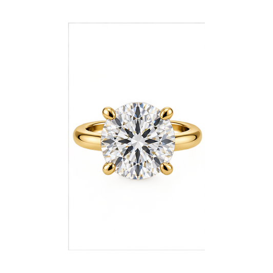 14K Two-Tone Hidden Halo Engagement Ring Setting with 0.60 ct. Round Natural Diamond
