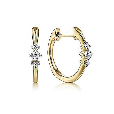Gabriel & Co. 14K White Gold Diamond Accent Huggie Earrings
