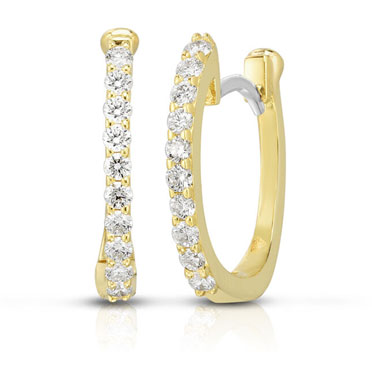 Roberto Coin 18K Yellow Gold Pave Diamond Huggies
