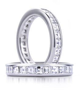 Two diamond studded wedding bands