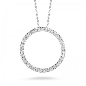 Roberto Coin 18K White Gold Small Diamond Circle Pendant