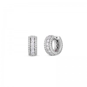 Roberto Coin 18K White Gold Siena Diamond Huggies