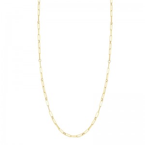 Roberto Coin 18K Yellow Gold Paperclip Chain Necklace Length 34