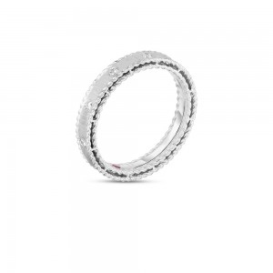 Roberto Coin 18K White Gold Princess Diamond Band with 10 Round Diamonds 0.13 CTW G-H SI