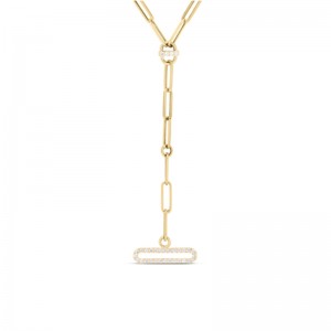 Roberto Coin 18K Yellow Gold Venetian Princess Necklace with Round Diamonds 0.31 Tcw G-H SI