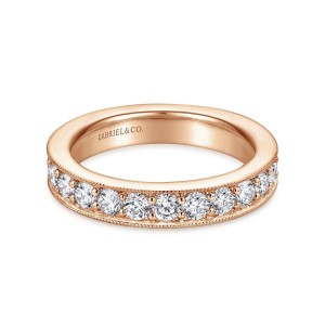 Gabriel & Co. 14K White & Rose Gold Polished Full Anniversary Anniversary Band  With 24 Round Diamonds 1.54 Tcw G-H SI2  Size 6.5