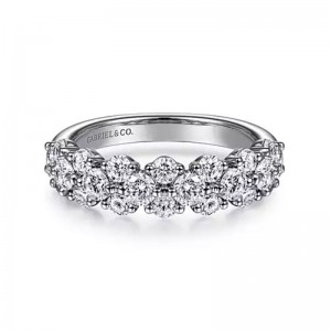Gabriel & Co. 14K White Gold Anniversary Band with 22 Round Diamonds 1.52 Tcw G-H SI2