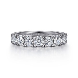 Gabriel & co. 14K White Gold Anniversary Band with 11 Round Diamonds 1.86 Tcw G-H SI   Size 6.5